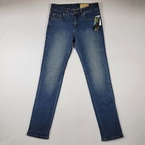 V Cristina Jeans Women's Size 4 Blue Five Pockets Style Skinny Leg Button